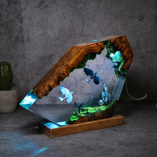 Toothless and Light Fury Daytime Lamp
